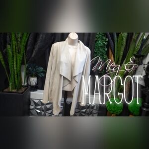 Meg & Margot Tan Faux Suede Asymmetrical Blazer Jacket MD